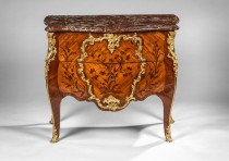 A Louis XV Ormolu-Mounted Tulipwood and Kingwood Marquetry Attributed to Dubois, Circa 1750